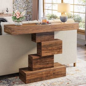 Modern Farmhouse 42-inch Console Accent Sofa Table in Rustic Brown Wood Finish