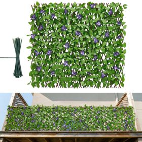 Expandable Fence Privacy Screen, 25.5 x 122 in Expand Artificial Plant Wall, Realistic Artificial Ivy Panel with 50 Zip Ties