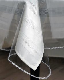 Tablecloth Protector Crystal Clear Vinyl (60"x120" Oblong) | Thick, Durable Clear Table/Tablecloth Protector | Perfect for Parties, Special Occas