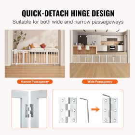 Freestanding Pet Barrier, 24" Height x 80.3" Width, 4-Panel Folding Dog Gate for Various Openings