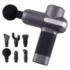 Mini Massage Gun, Percussion Muscle Massage Gun for Athletes - with 5 Speed Levels & 6 Massage Heads, 7.4V 2500mAh Batteries