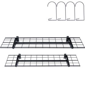 Garage Storage Shelving, 2 Pack, 4 x 1 ft Heavy Duty Garage Shelves Wall Mounted, 400 lbs Load Capacity(Total) Garage Storage Rack Floating Shelv