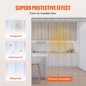 Clear PVC Strip Curtain, 84 in Height x 48 in Width x 0.08 in Thickness, 8 PCS Walk in Freezer Cooler Curtain Strips