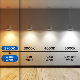 SANSI 60W Equivalent LED Light Bulbs, 22-Year Lifetime,  900 Lumens With Ceramic Technology,  Non-Dimmable, E26 Base, A15 Size, Energy-Efficient (Option: 2pack-2700K)