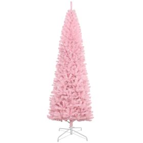 8 Artificial Christmas Tree Douglas Fir Pencil Christmas Tree with 1168 Realistic Branch Tips, Pink (Option: Pink-1100x240x260 mm)