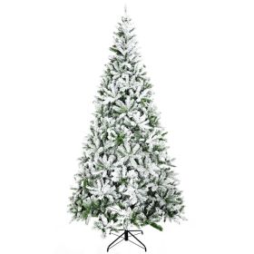9 Tall Unlit Snow Flocked Pine Artificial Christmas Tree with Realistic Branches, Green (Option: Green-1300x390x430 mm)
