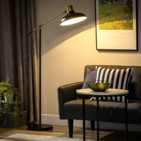 Adjustable Floor Lamps for Living Room, Standing Lamp for Bedroom with Balance Arm, Tall Black and Gold Lamp (Option: Black-365x225x760 mm)