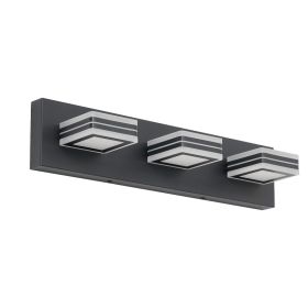 Matte Black Vanity Light Fixtures 3 Lights Up And Down LED Modern Bathroom Vanity Lights Over Mirror Acrylic Black Bath Wall Lighting No Bulbs (Option: Default)